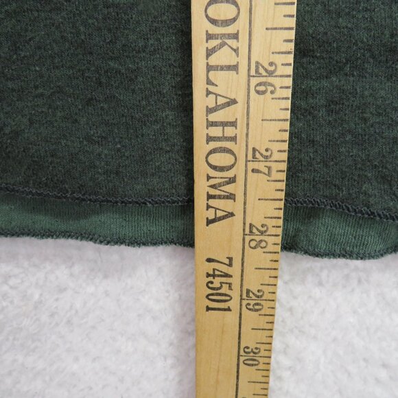 LL Bean Shirt Mens Large Green Long Sleeve Henley Cotton Wool Blend Button-Up - Picture 9 of 9